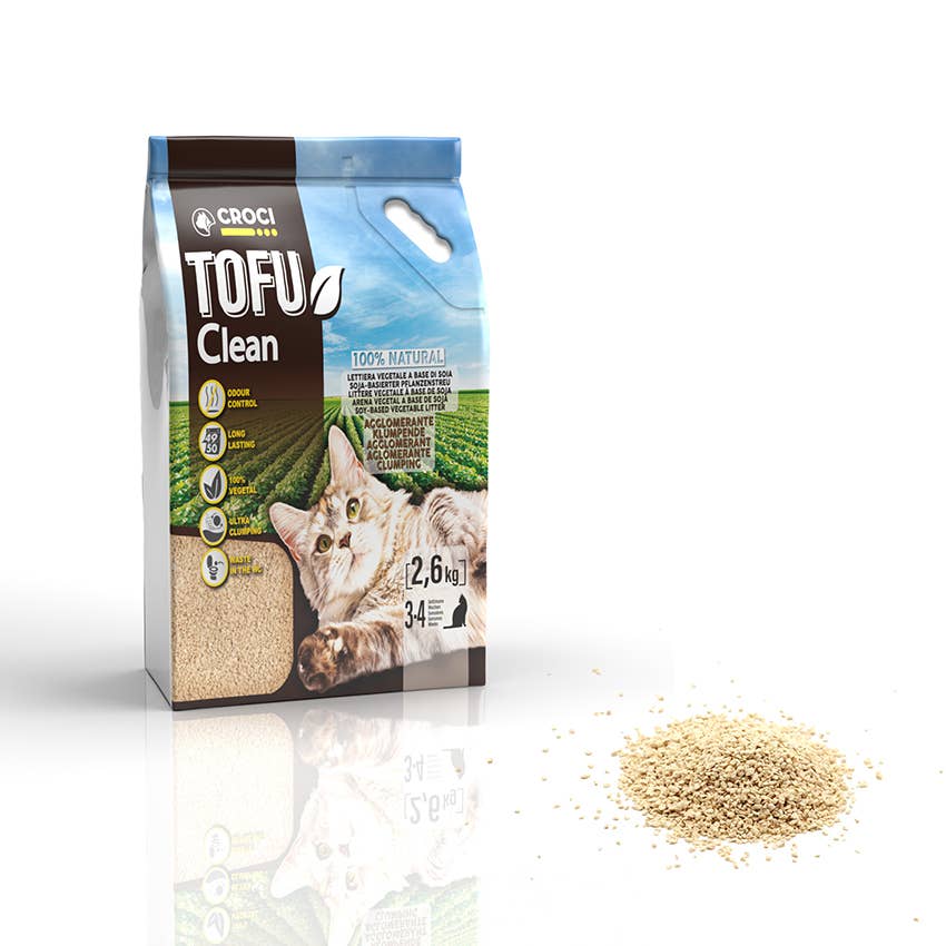 Litière pour chat Tofu Clean - Croci: 10 L / Charbons actifs
