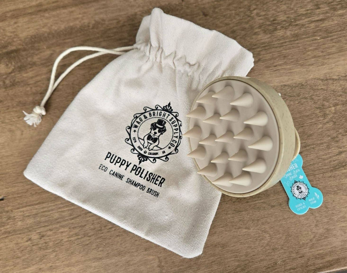 Brosse massante Puppy Polisher pour shampoing et toilettage