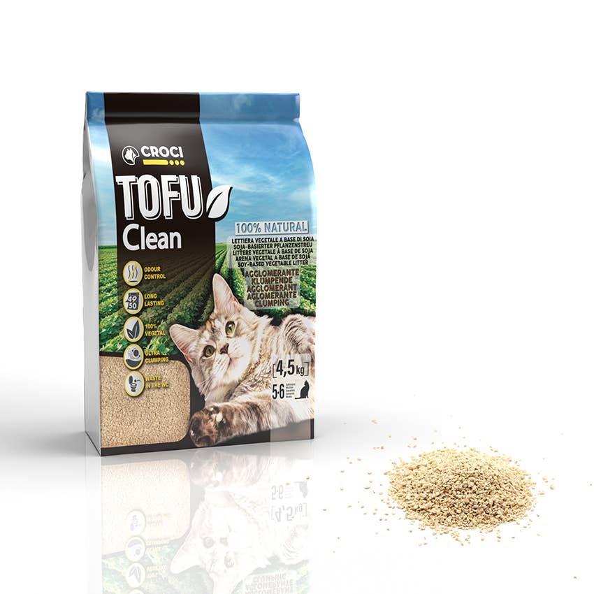 Litière pour chat Tofu Clean - Croci: 10 L / Charbons actifs