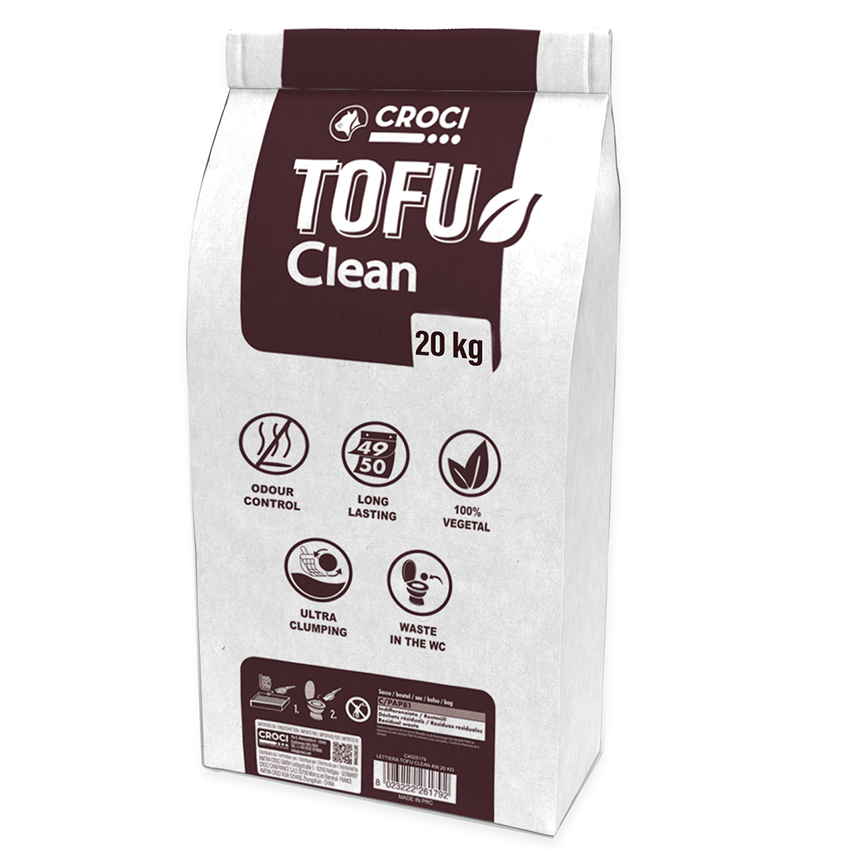 Litière pour chat Tofu Clean - Croci: 10 L / Charbons actifs