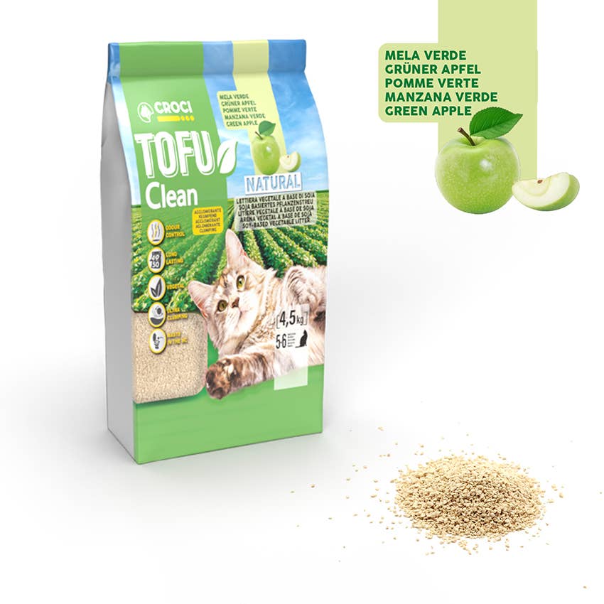 Litière pour chat Tofu Clean - Croci: 10 L / Charbons actifs