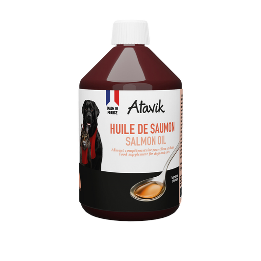 Huile de saumon 100 % naturelle pour chien et chat