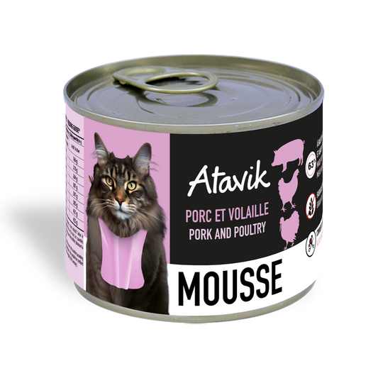 Mousse pour chat au porc et à la volaille – Sans céréales-200g