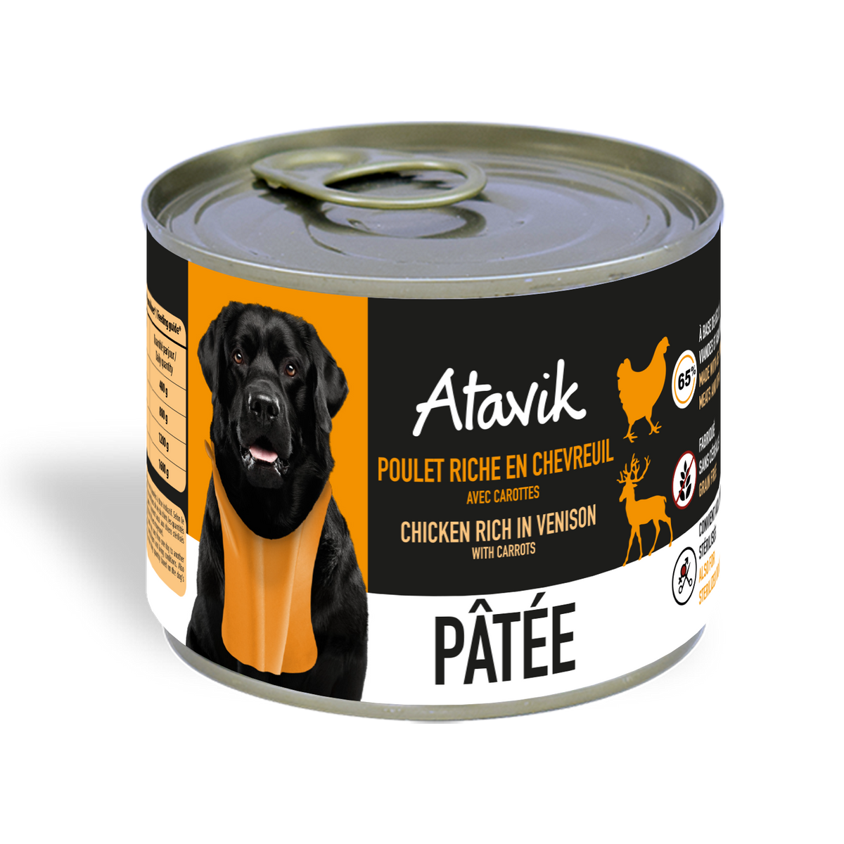 Pâtée pour chien - Poulet riche en Chevreuil avec carottes