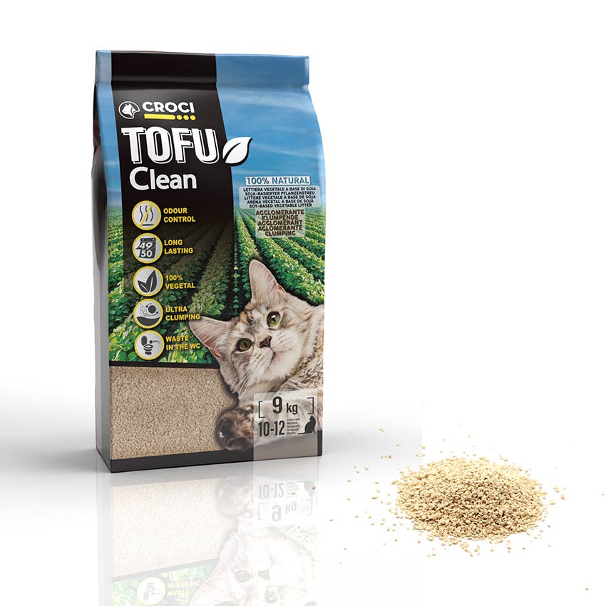 Litière pour chat Tofu Clean - Croci: 10 L / Charbons actifs