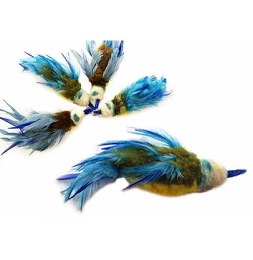 Jouet oiseau bleuet interchangeable pour canne A CLIP