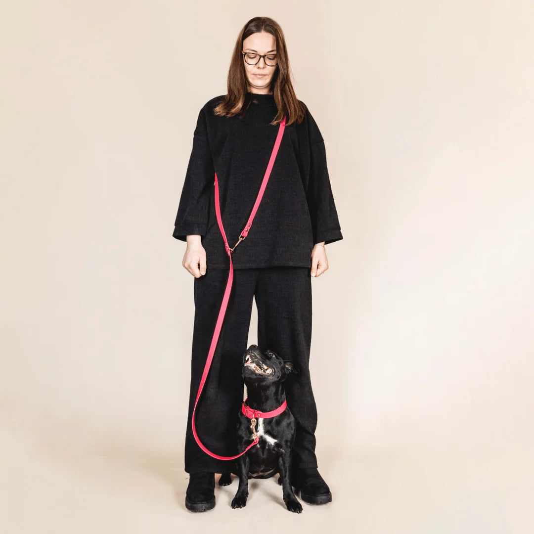 Laisse multiposition – Rose Fluo