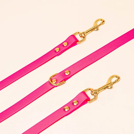 Laisse multiposition – Rose Fluo