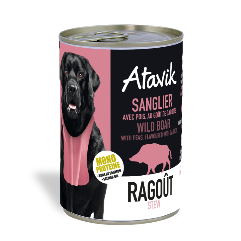 Ragoût pour chien au sanglier – 400g