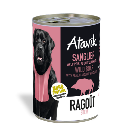 Ragoût pour chien au sanglier – 400g