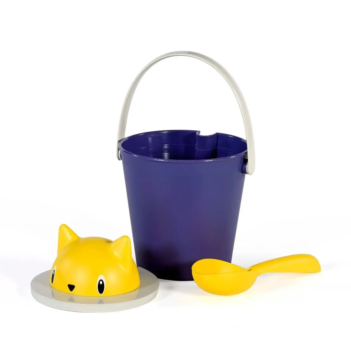 Seau à croquettes pour chat bleu & jaune